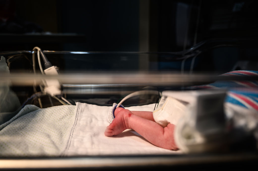 A two weeks old boy is being mentored inside a Neonatal Intensive Care Unit's isolation room from an opioid withdrawal at the CAMC Women and Children's Hospital on June 28, 2019, in Charleston, WV. (Salwan Georges—The Washington Post/Getty Images)