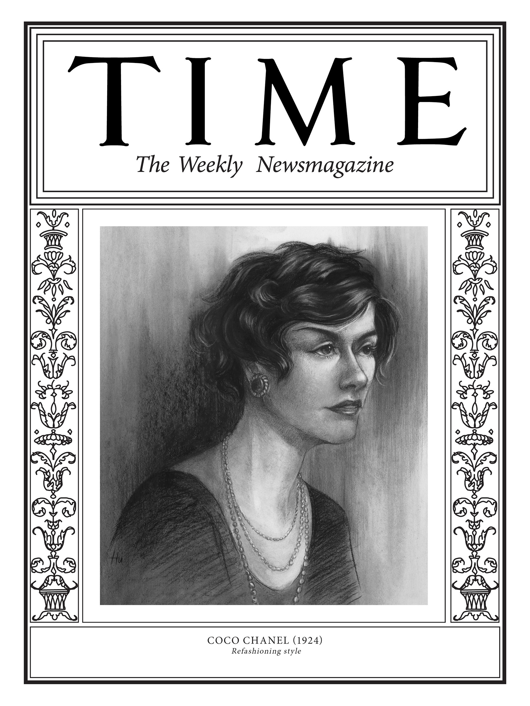 <a href="https://fineartamerica.com/featured/coco-chanel-1924-time.html"><strong>Buy the cover art→</strong></a> (Illustration by Kelly Hu for TIME; Heritage Images/Getty)