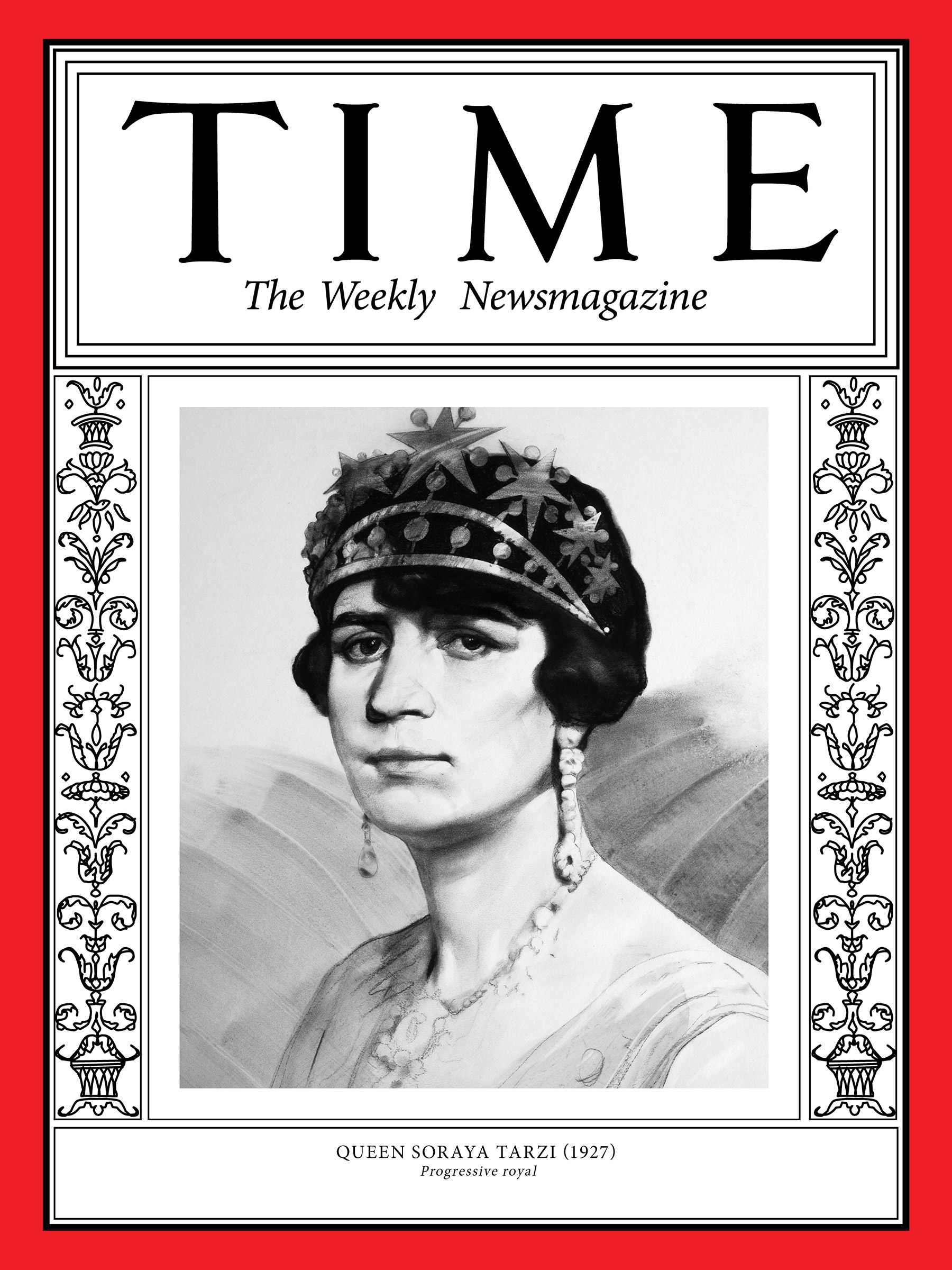 <a href="https://fineartamerica.com/featured/queen-soraya-tarzi-1927-time.html"><strong>Buy the cover art→</strong></a> (Illustration by Ivan Loginov for TIME; Rykoff Collection/Getty)