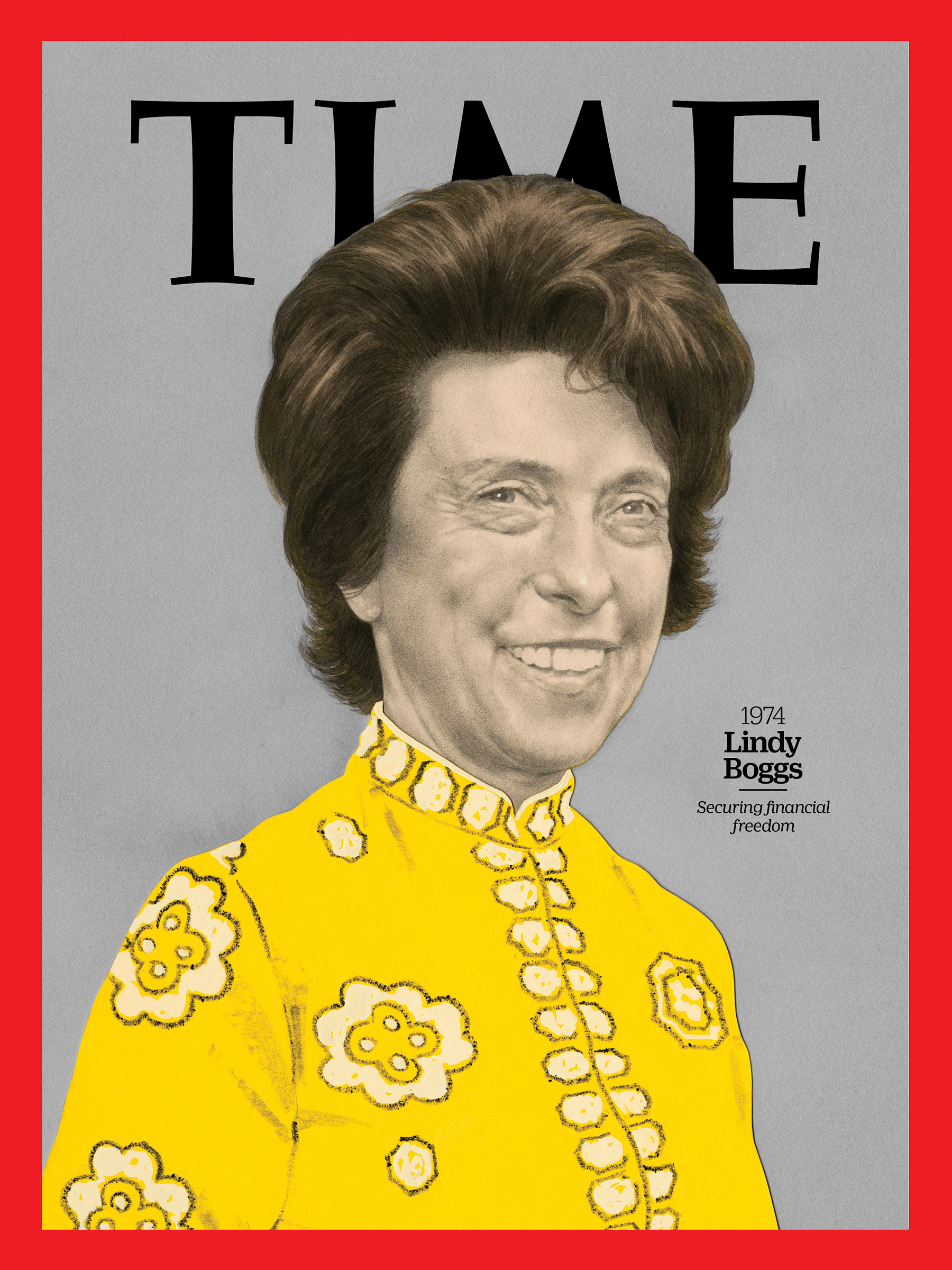 <a href="https://fineartamerica.com/featured/lindy-boggs-1974-time.html"><strong>Buy the cover art→</strong></a> (Illustration by Edward Kinsella for TIME; Everett Collection Historical/Alamy)