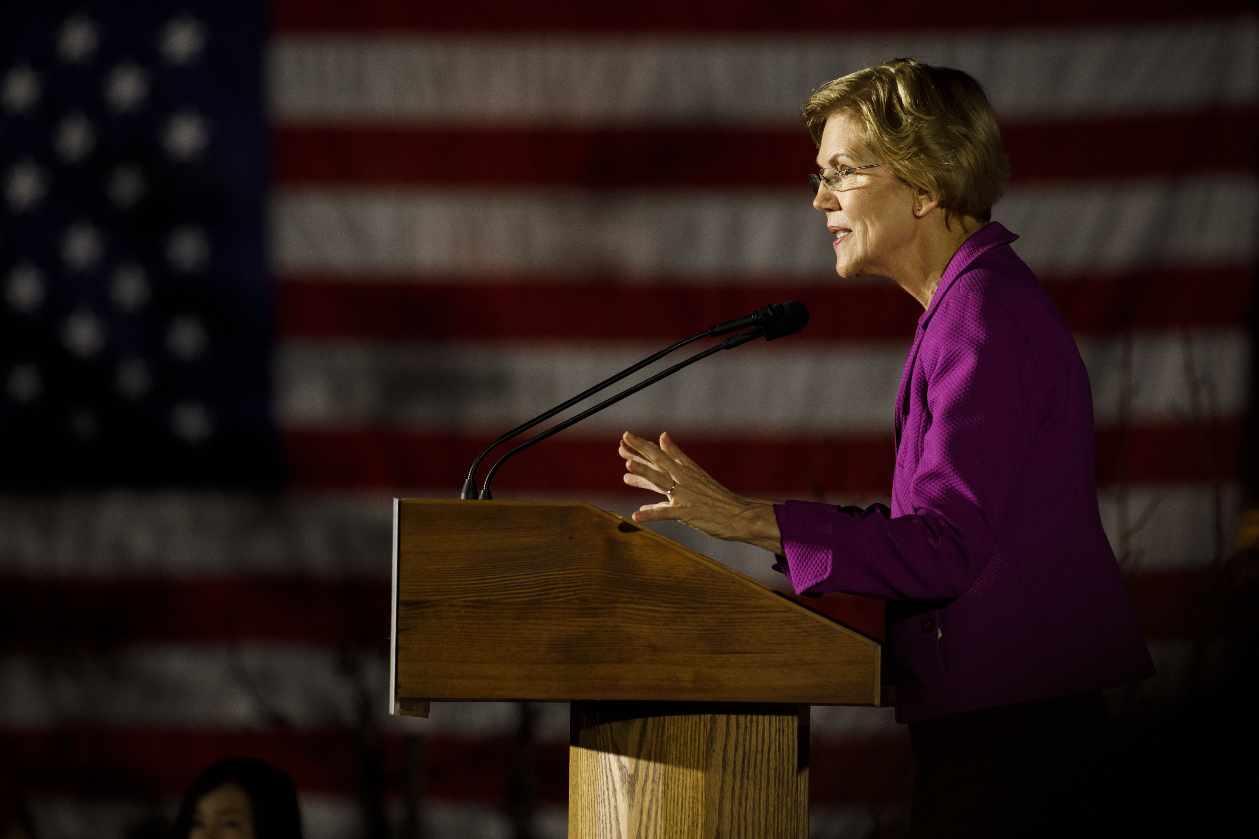 Sen. Elizabeth Warren during a campaign event at East Los Angeles Community College in Monterey Park, Calif., on March 2, 2020. (Patrick T. Fallon—Bloomberg/Getty Images)