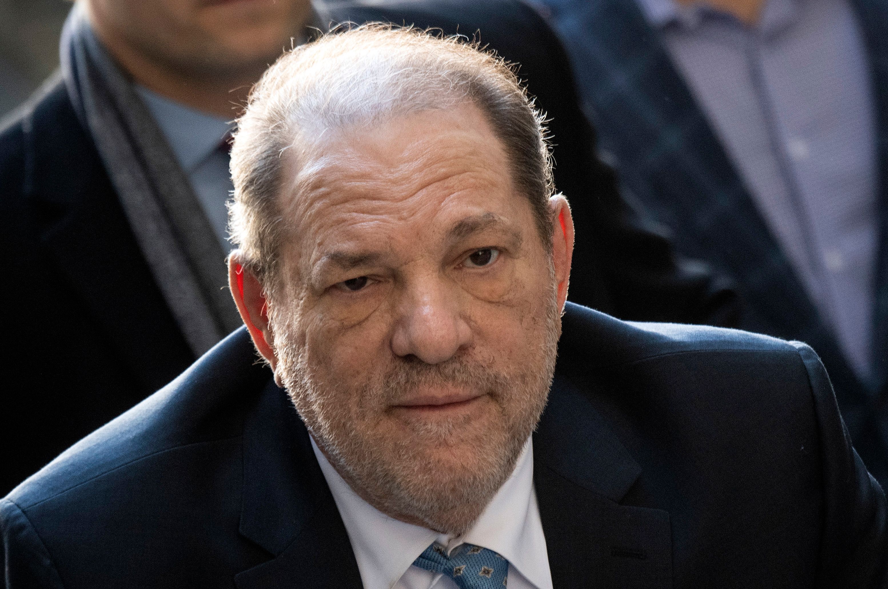 Harvey Weinstein at the Manhattan Criminal Court in New York, where he was convicted of rape, on February 24, 2020. (Johannes Eisele—AFP/Getty Images)