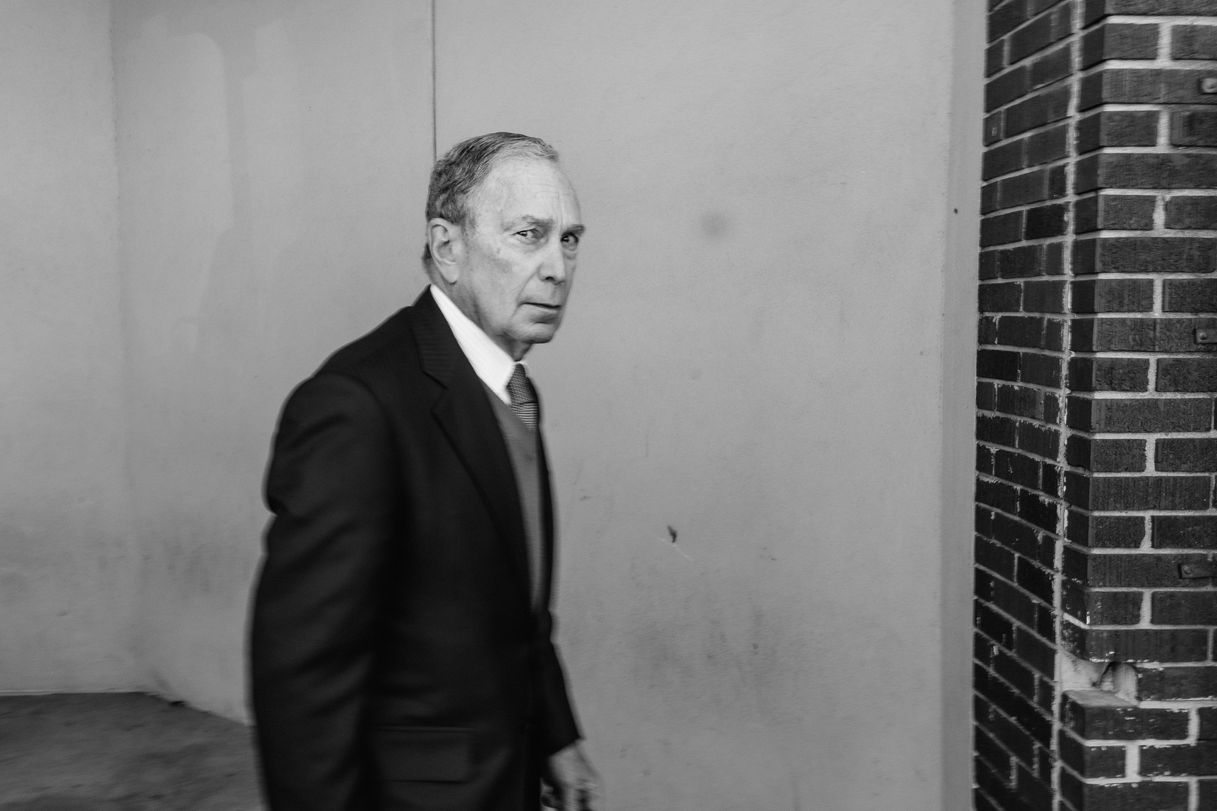 Former New York City Mayor and 2020 presidential candidate Mike Bloomberg leaves a rally in Memphis on Feb. 28. (Christopher Lee for TIME)