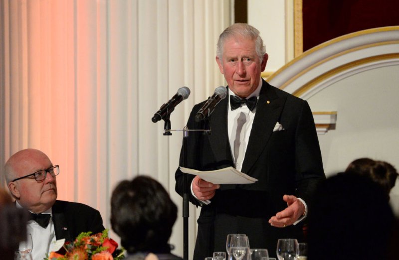 Prince Charles, Prince of Wales makes a speech as he attends a dinner in aid of the Australian bushfire relief and recovery effort at Mansion House on March 12, 2020 in London, England.