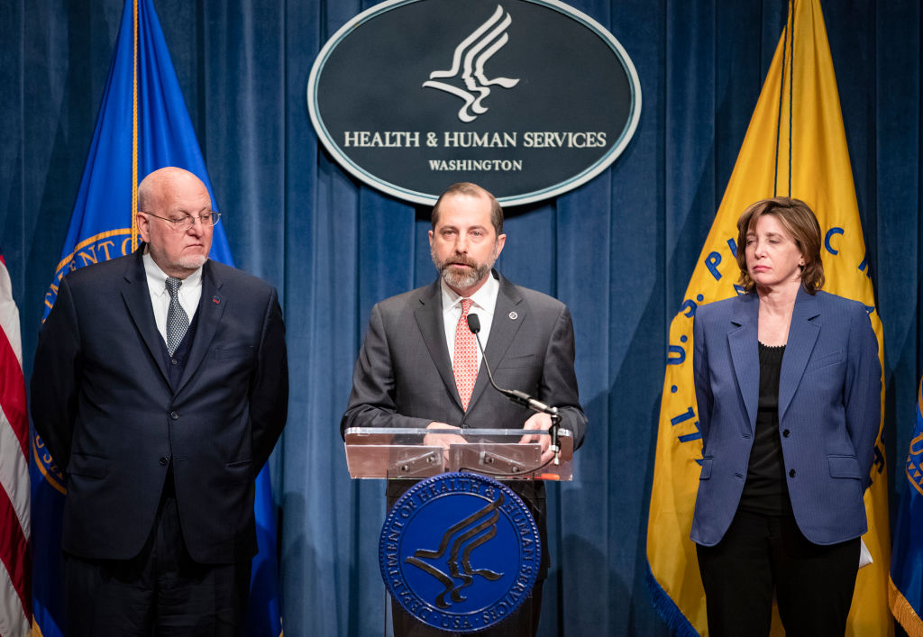 Health and Human Services Secretary Alex Azar speaks during a press conference on the coordinated public health response to the 2019 coronavirus (2019-nCoV) on January 28, 2020 in Washington, D.C. (Getty Images&mdash;2020 Getty Images)