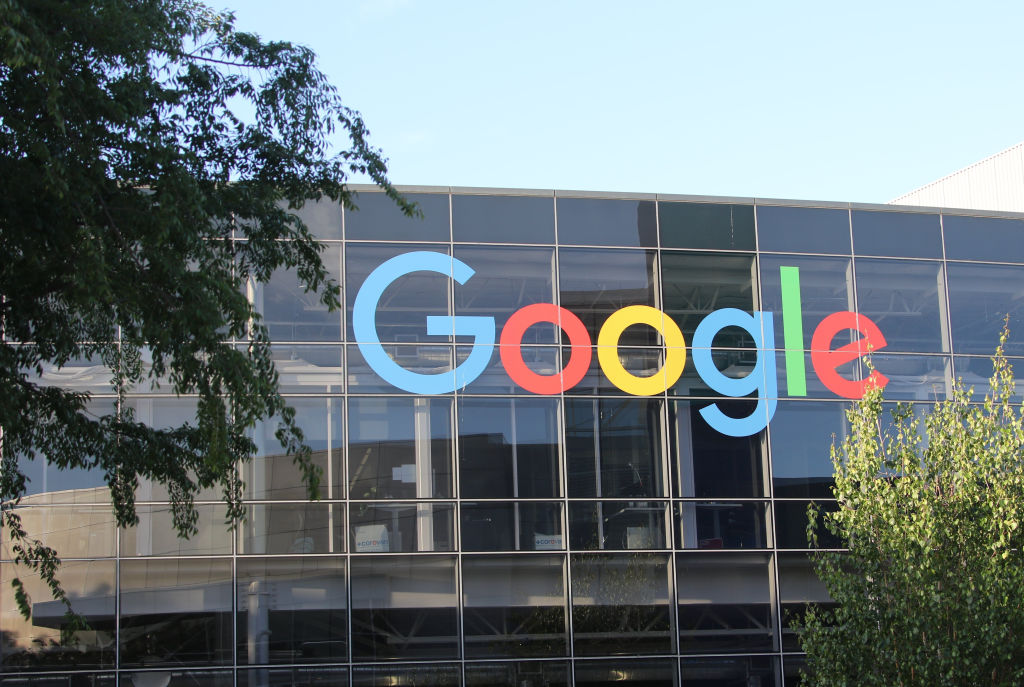 Google logo at company's headquarters