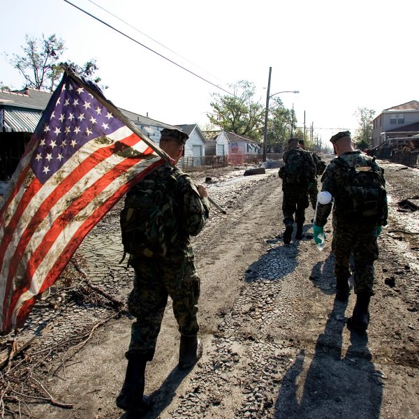 Marines in the Ninth Ward of New Orleans after Hurricane Katrina