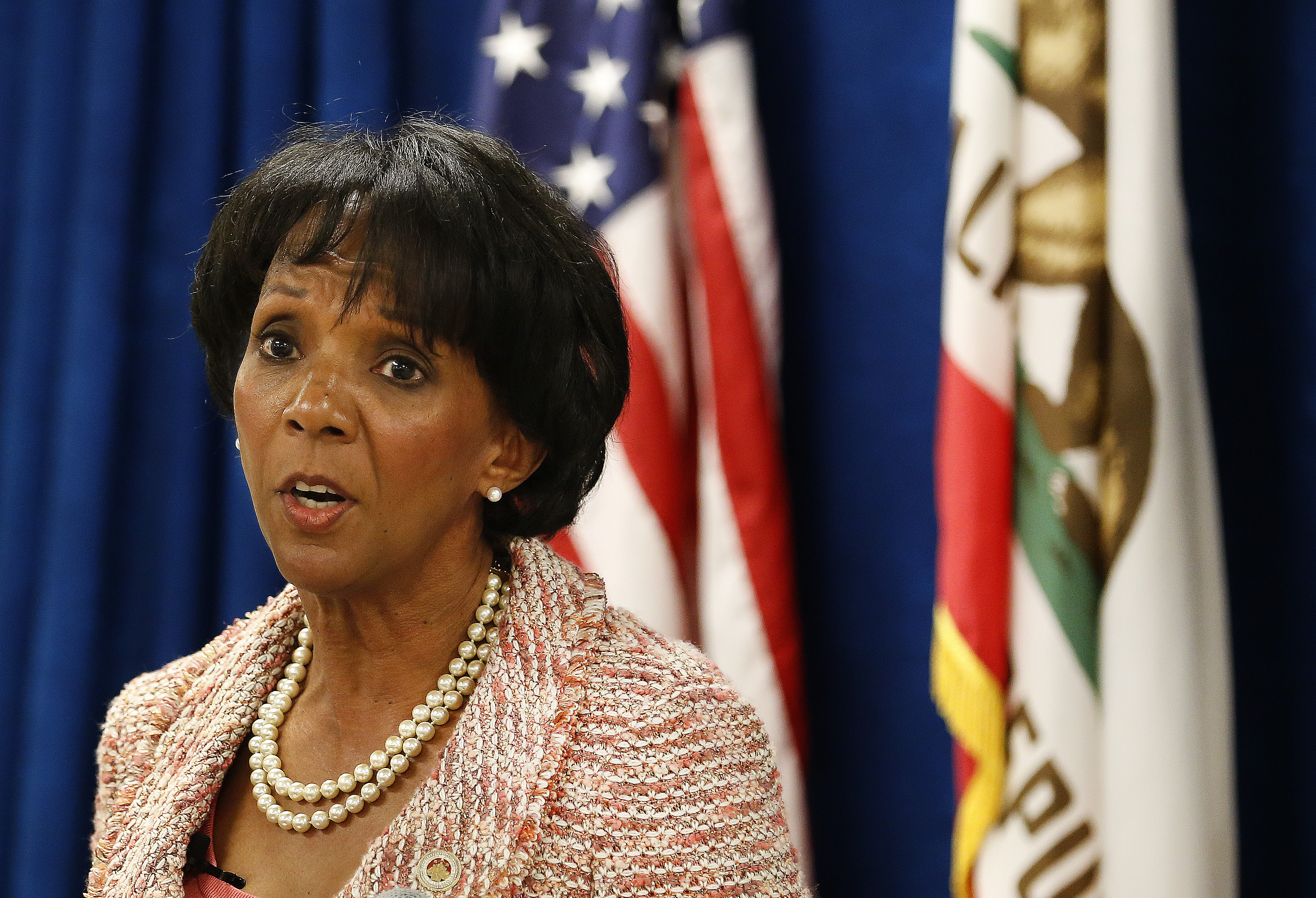 Los Angeles County District Attorney Jackie Lacey announces the creation of the Conviction Review Unit during a press conference on June 29, 2015 in  Los Angeles. (Mel Melcon—Los Angeles Times/Getty Images)