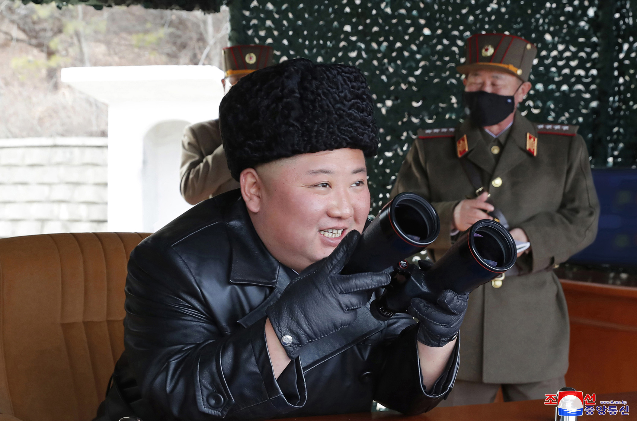 In this photo provided by the North Korean government, North Korean leader Kim Jong Un inspects a military drill at undisclosed location in North Korea on Monday, March 2, 2020. (Korean Central News Agency/Korea News Service/AP)