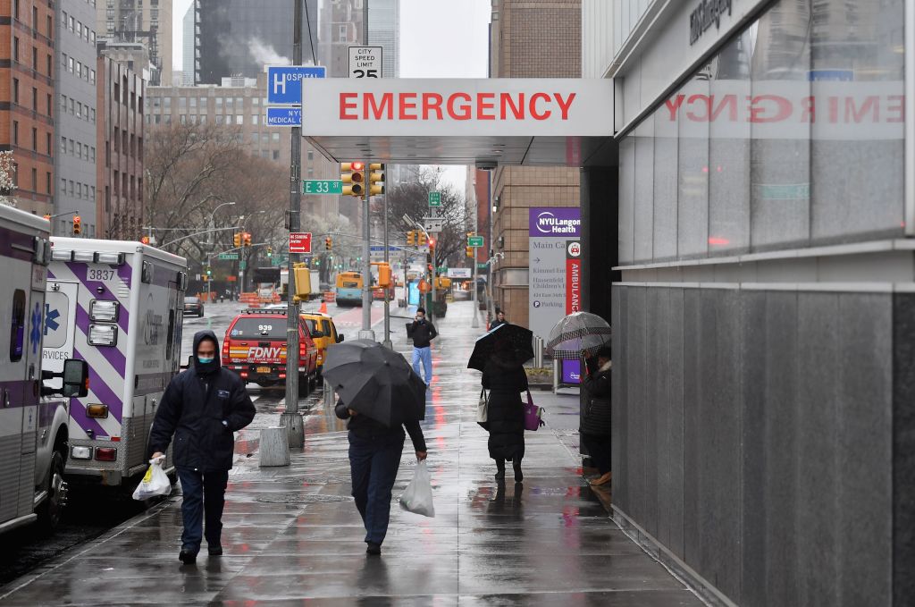 The NYU Langone Health Center hospital emergency room on March 23, 2020 in New York City. (Photo by ANGELA WEISS/AFP via Getty Images)
