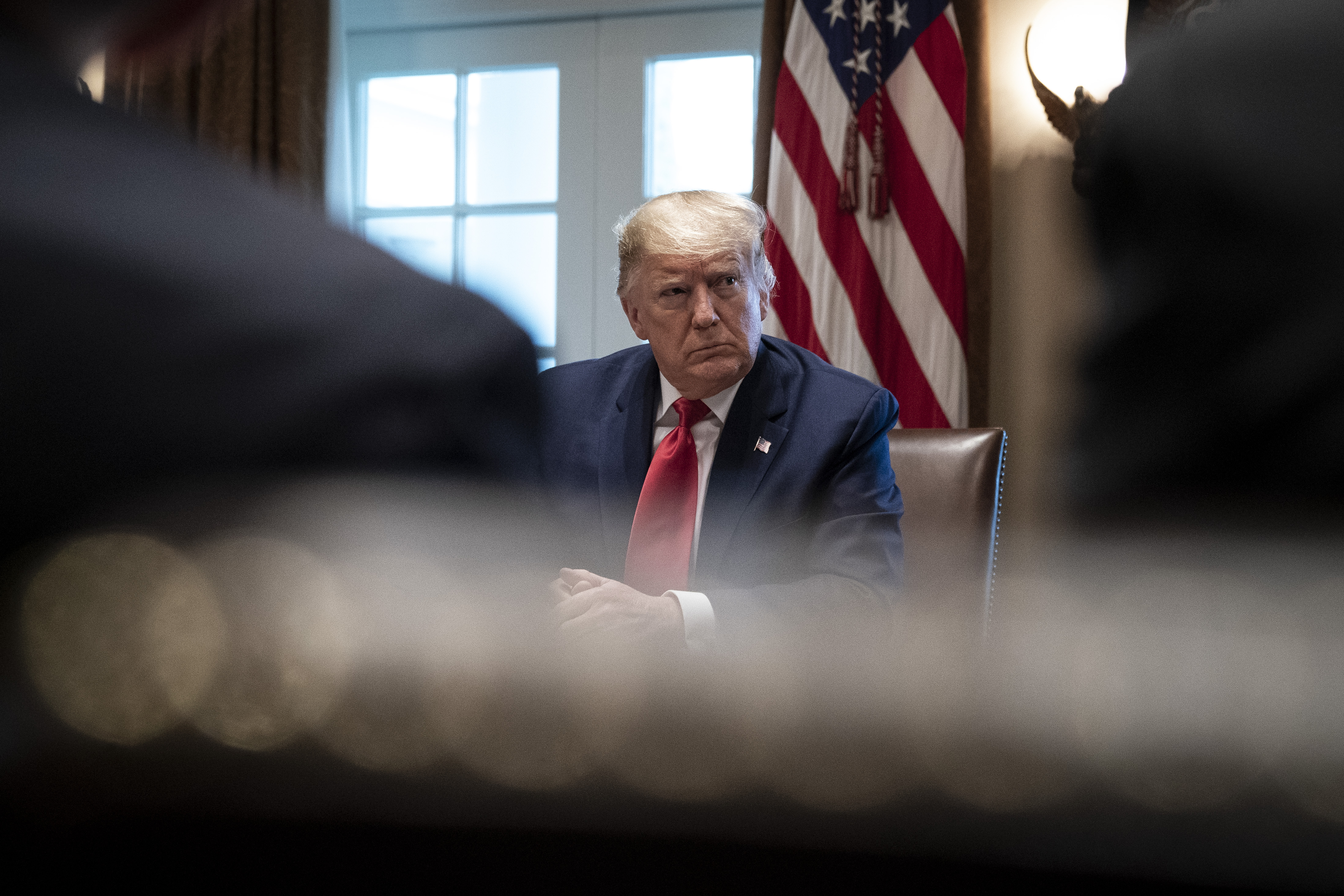 President Donald Trump leads a meeting with the White House Coronavirus Task Force on March 2, 2020 in Washington, D.C. (Drew Angerer—Getty Images)