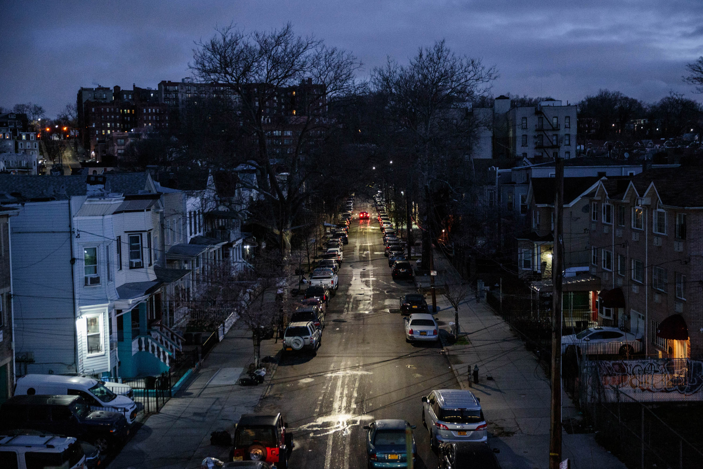 Early morning twilight over Brooklyn on March 24. Mayor DeBlasio declared a state of emergency in New York City last week, and large gatherings have been banned, and all nonessential businesses across the state have been ordered to close. (Sarah Blesener)