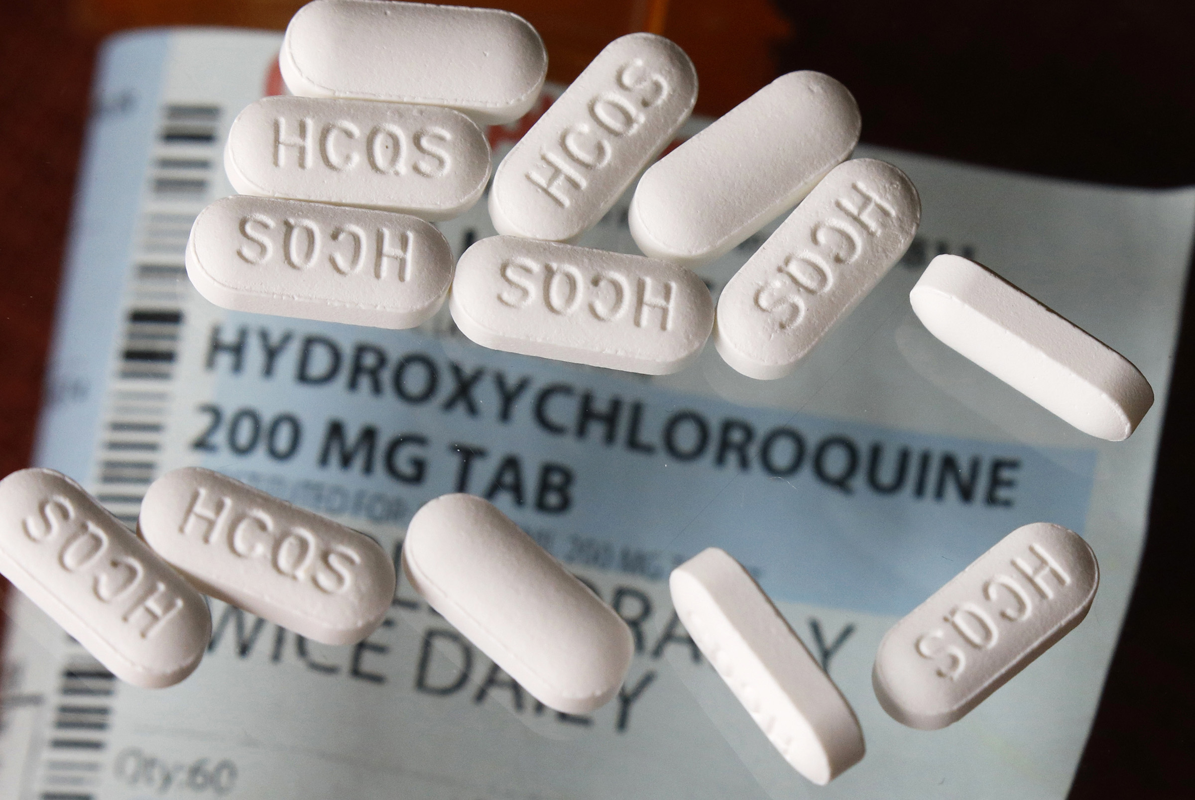 An arrangement of hydroxychloroquine pills. (John Locher—AP)