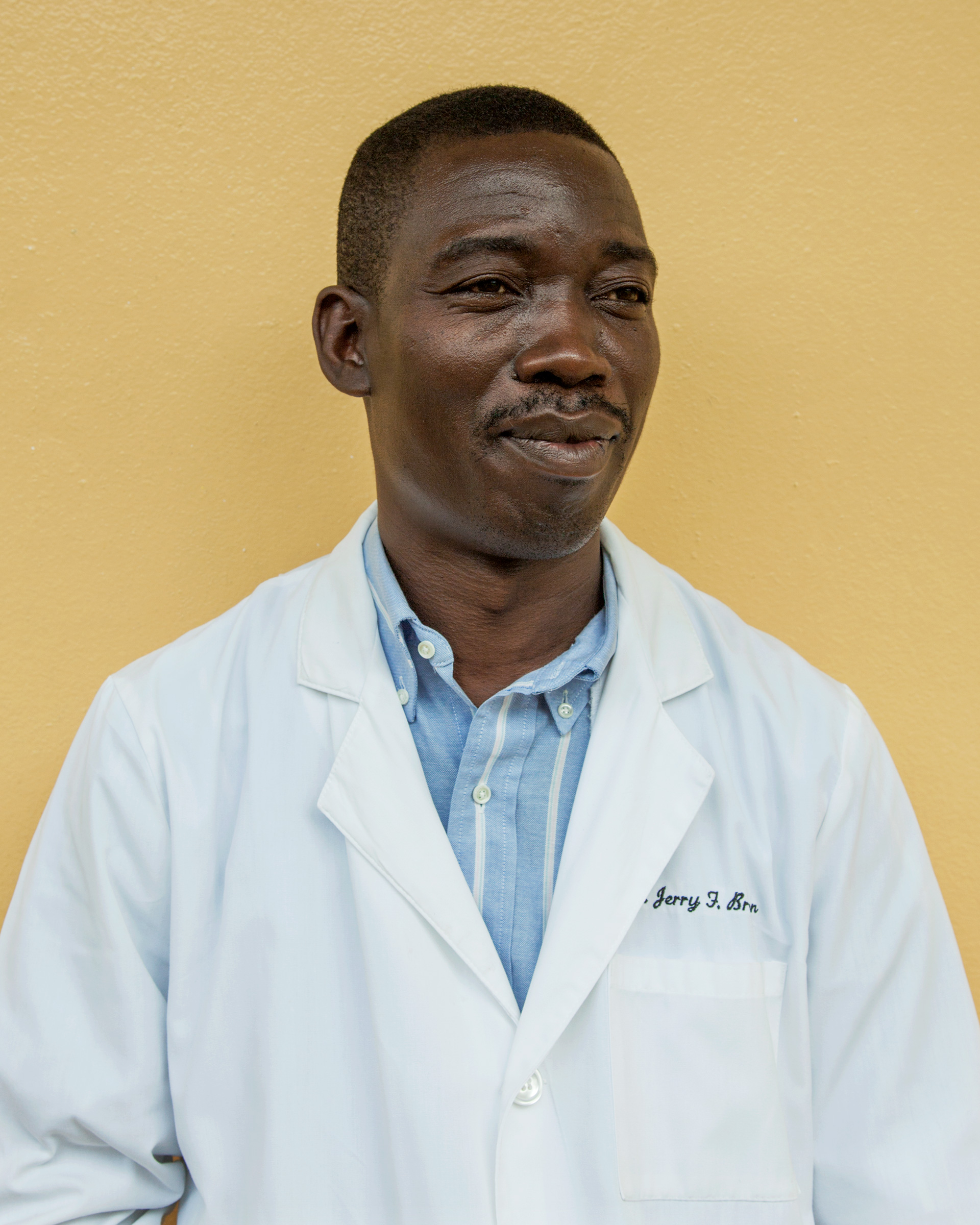 A portrait of Jerry Brown, CEO of JFK Medical Center in Monrovia, Liberia