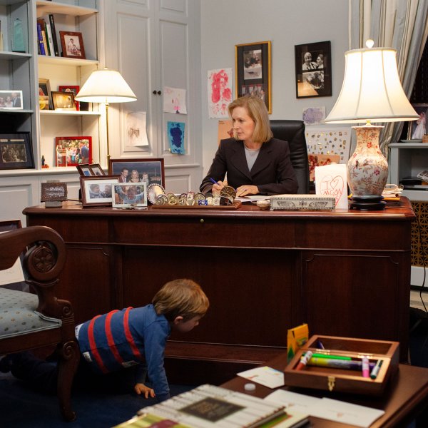 Gillibrand, pictured in her Senate office in 2013, the same year she introduced the FAMILY Act to the Senate