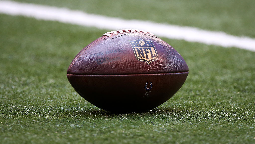 A football sits on the field in the second quarter of a game in Indianapolis, Indiana on Sept. 11, 2016. (Dylan Buell&mdash;Getty Images)