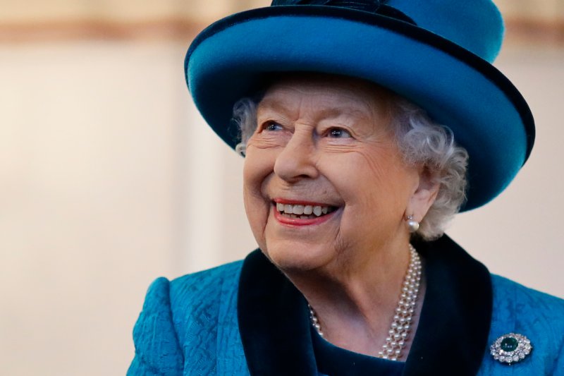 Britain's Queen Elizabeth II visits the new headquarters of the Royal Philatelic society in London on Nov 26, 2019.