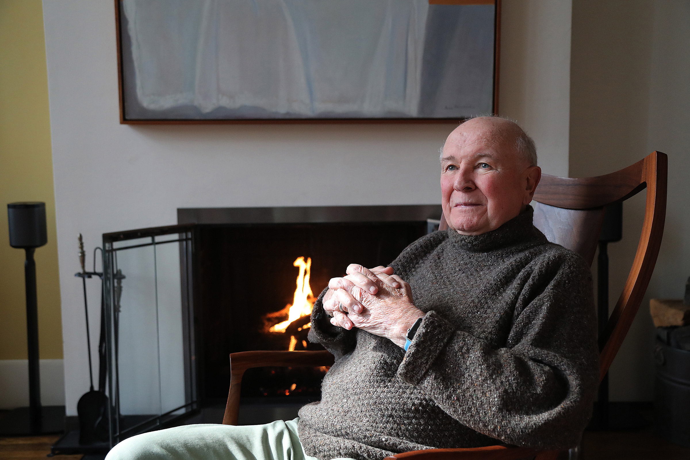 Playwright Terrence McNally in his home