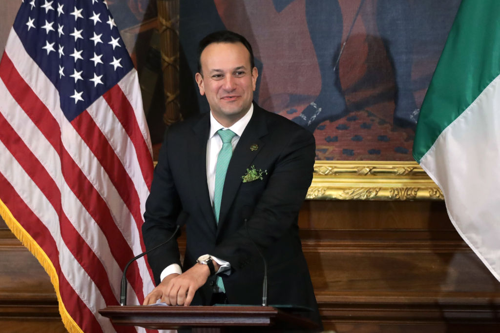 Irish Taoiseach Leo Varadkar speaks during the annual Friends of Ireland luncheon at the Rayburn Room of U.S. Capitol March 12, 2020 in Washington, DC. (Getty—Alex Wong)