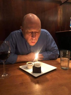 Zachary Wobensmith on his 50th birthday in New York.