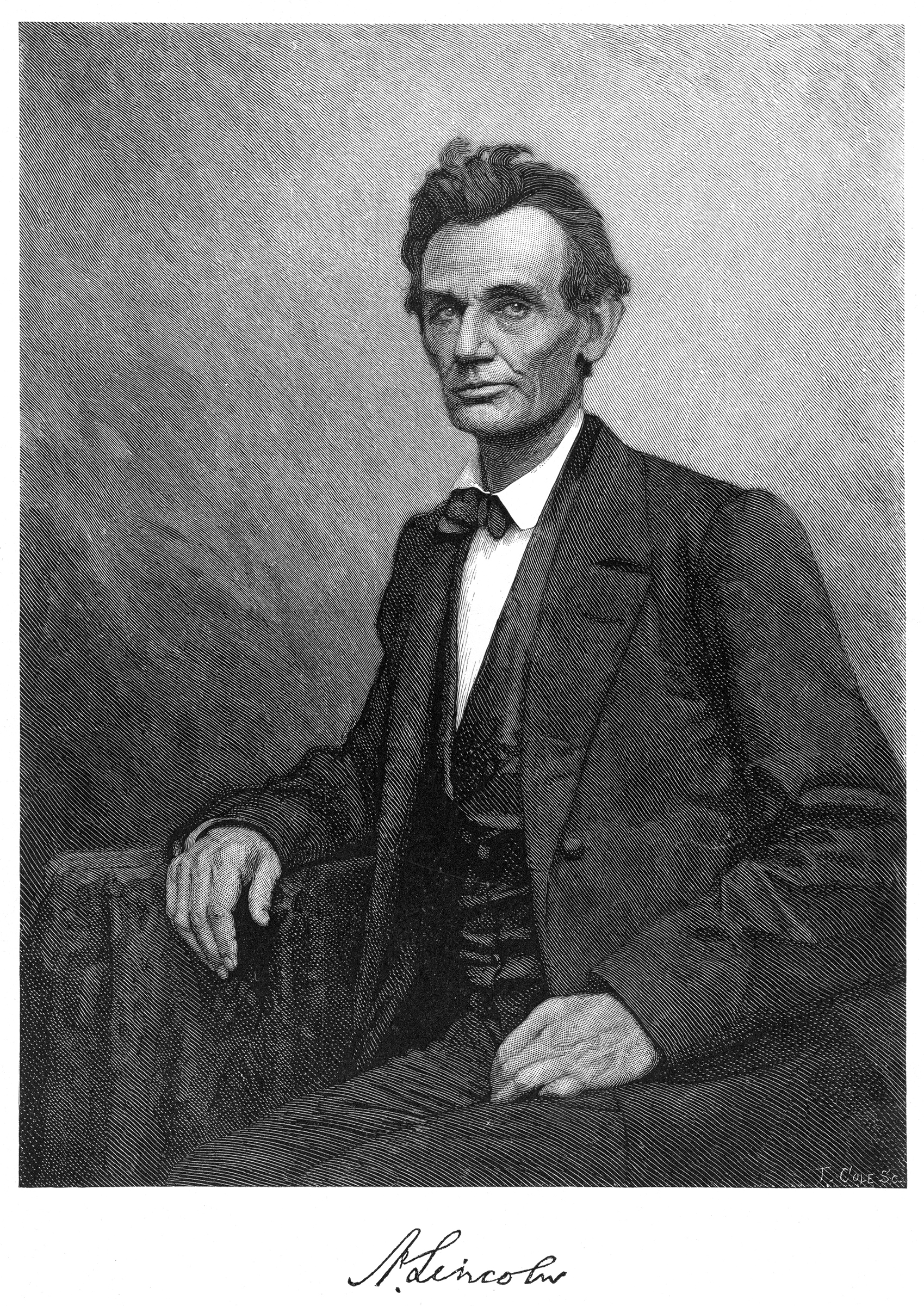 Abraham Lincoln (1809-1865), US president, 1860.Artist: T Cole