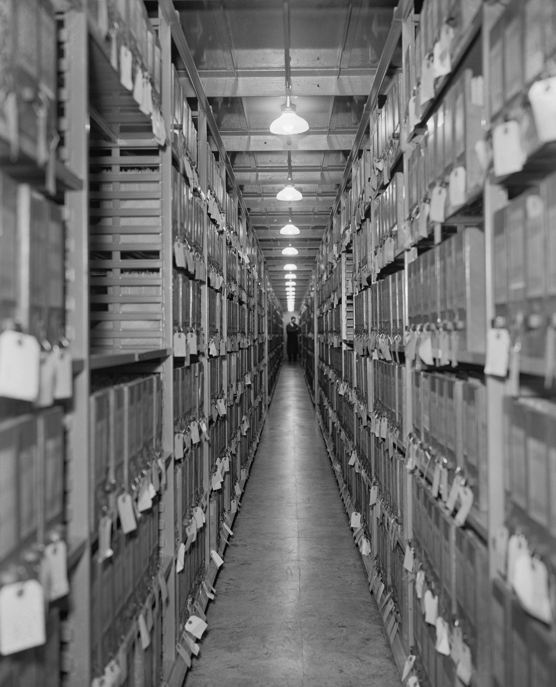 Aisle of Files, Division of War Department, National Archives, Washington DC, USA, Harris &amp; Ewing, 1939