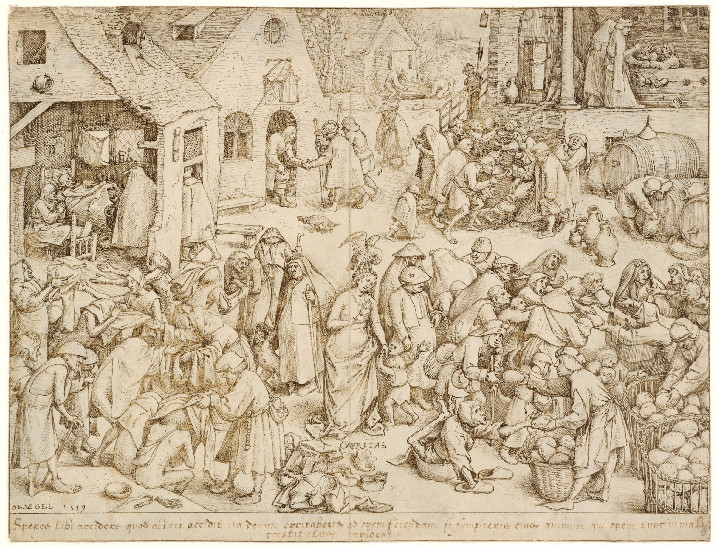 Caritas (Charity), 1559, by Pieter Bruegel the Elder. Found in the collection of the Museum Boijmans Van Beuningen, Rotterdam. (Heritage Images/Getty Images)