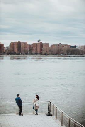 A couple in Domino Park in Williamsburg, Brooklyn on April 4th, 2020.