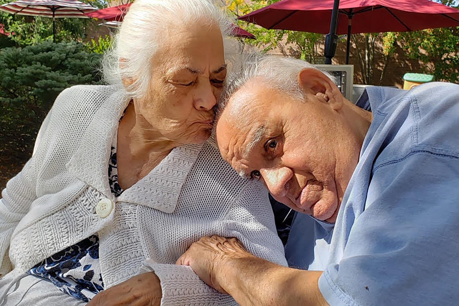 Julia Ramos' grandmother, Angelica Mendez, with her husband Pedro Mendez, on their 64th wedding anniversary.