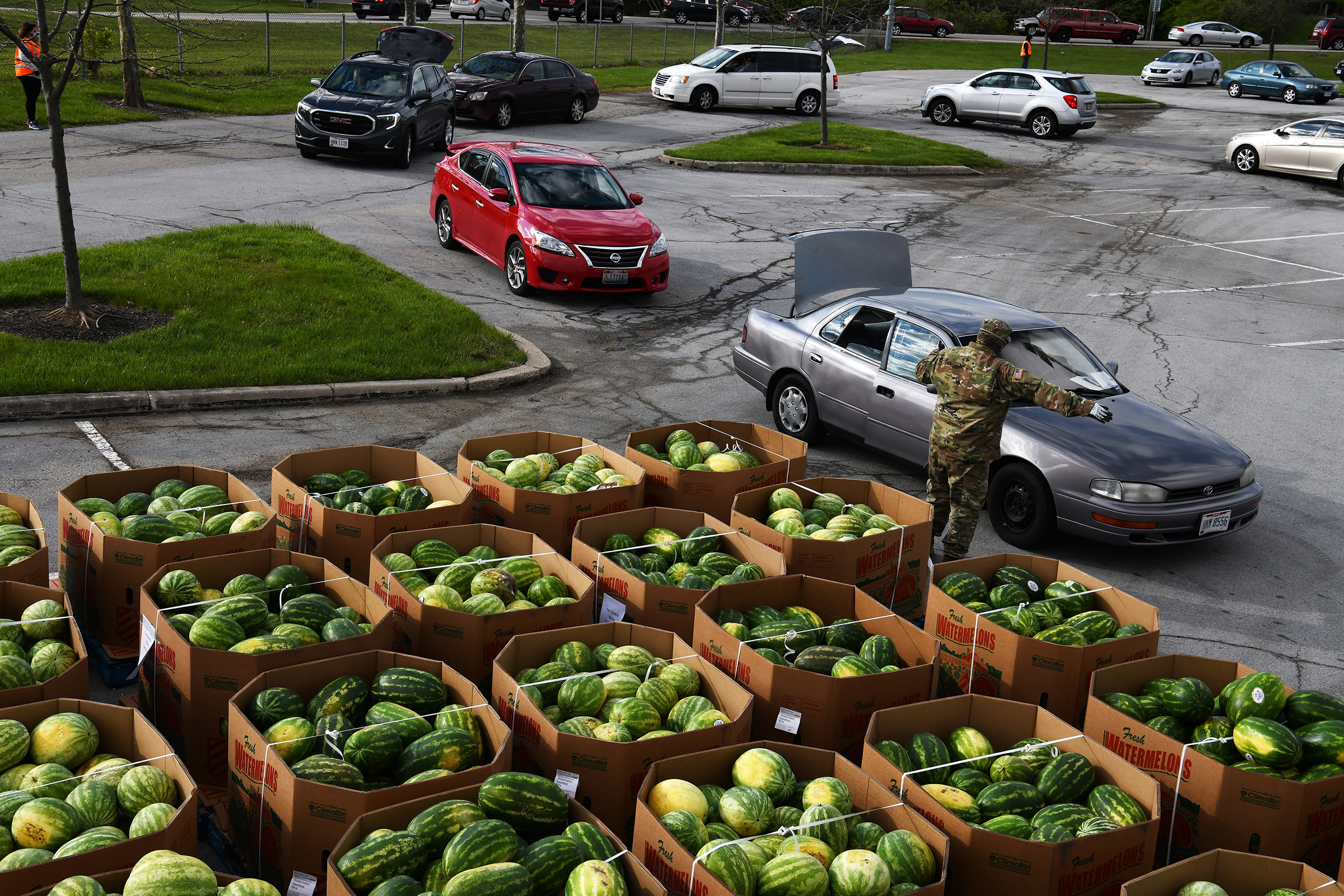 Hundreds of members of the Ohio National Guard were activated March 18, 2020 to support food distribution efforts across Ohio. (Tech Sgt. Shane Hughes—U.S. Air National Guard.)