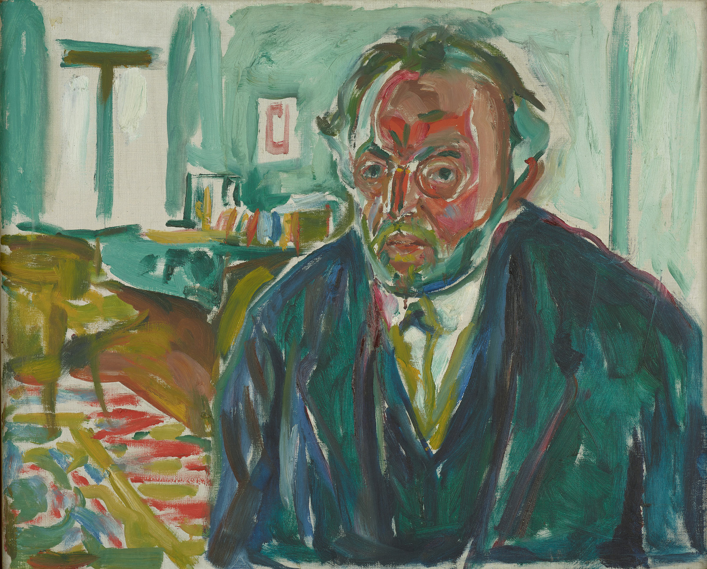 Edvard Munch's "Self-Portrait after the Spanish Flu," 1919 (Munchmuseet)