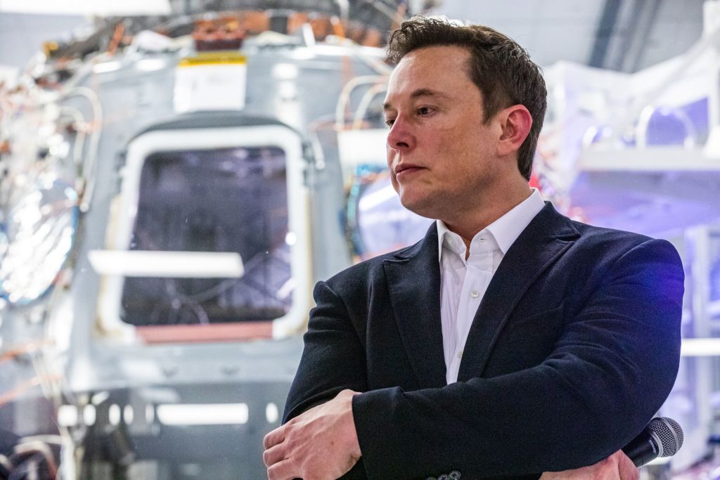 Elon Musk, founder of SpaceX and chief executive officer of Tesla Inc. attends a press conference at the SpaceX headquarters in Hawthorne, California on Oct. 10, 2019. (PHILIP PACHECO&mdash;AFP/Getty Images)
