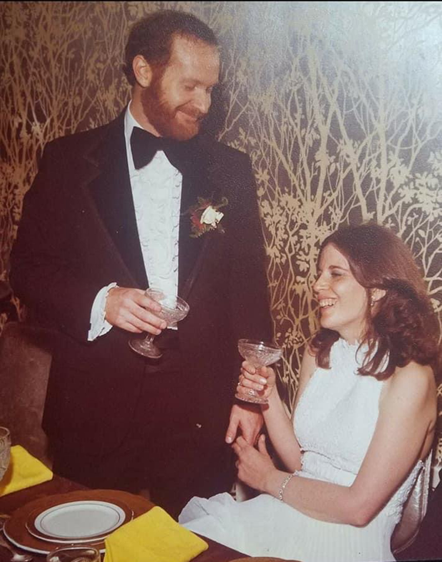 Stephen Solomon and his wife at their wedding in 1977. (Courtesy of Jacob Solomon)
