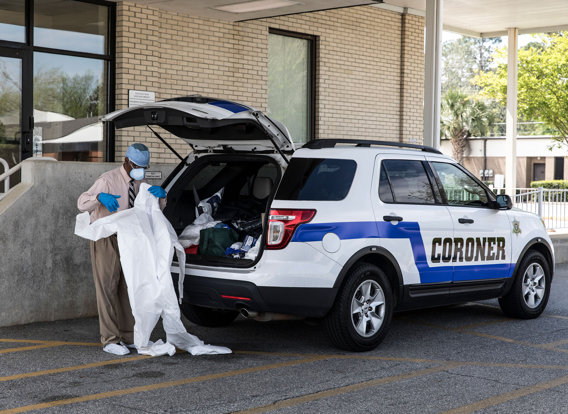 Michael Fowler is the coroner of Dougherty County, Ga. The county had the most coronavirus-related deaths in the state as of April 8, 2020. (Christopher Morris)