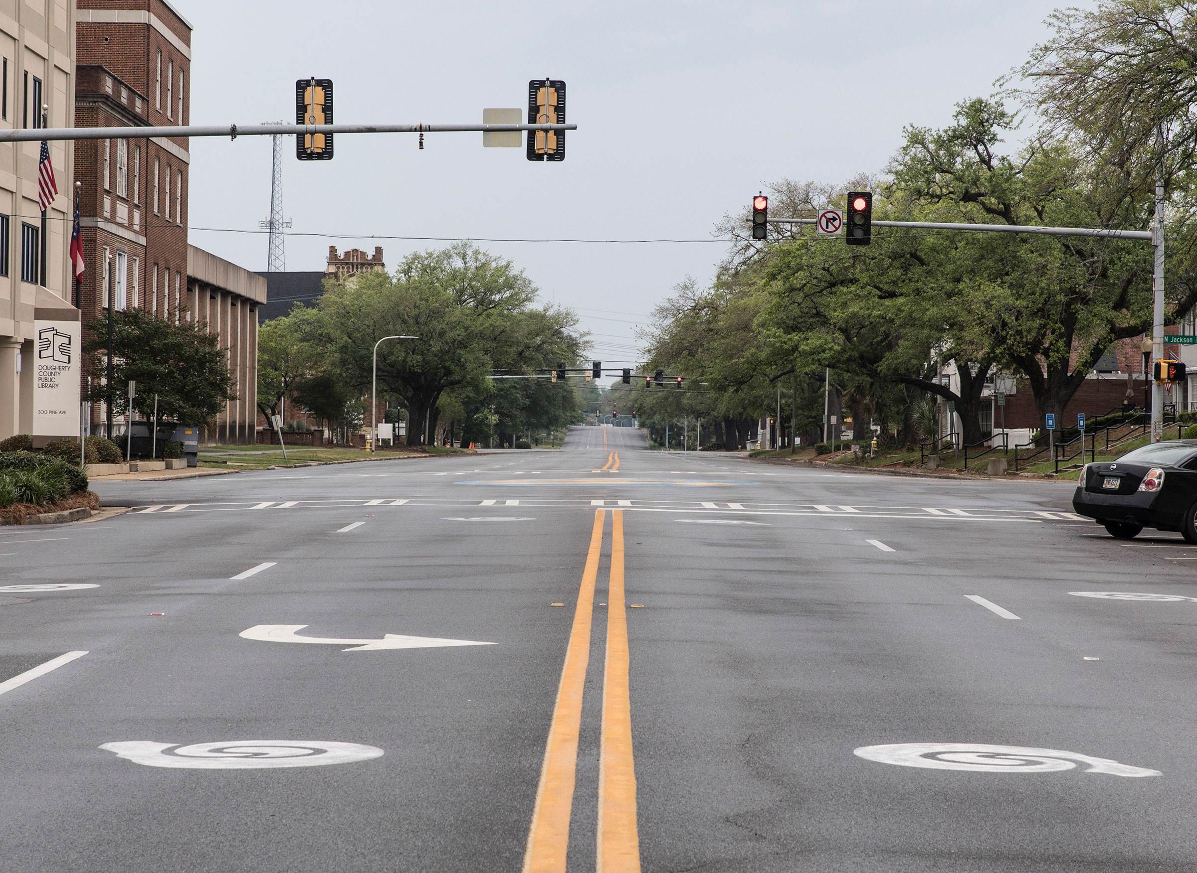 An empty street in Albany, Ga. (Christopher Morris—VII for TIME)