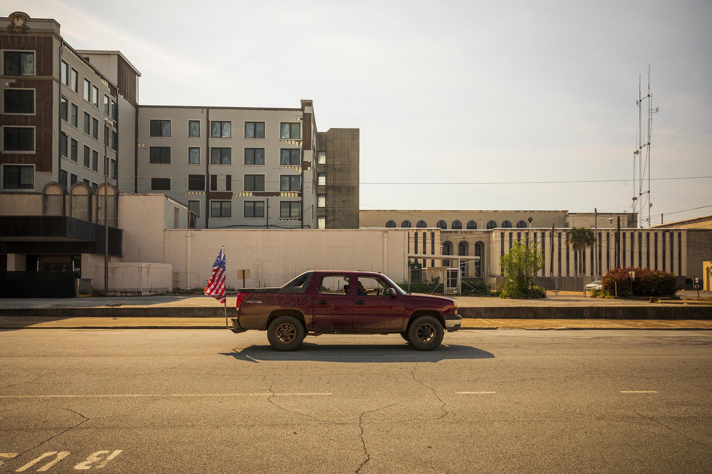 A quiet downtown Albany, Georgia on March 27, 2020. Albany has become a COVID hotspot. (Audra Melton—The New York Times/Redux)