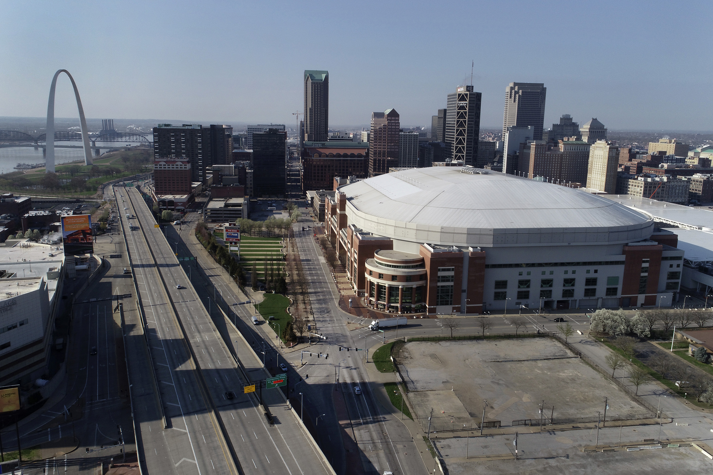 The Dome at America's Center Wednesday, April 1, 2020, in St. Louis, Missouri. (Jeff Roberson—AP)