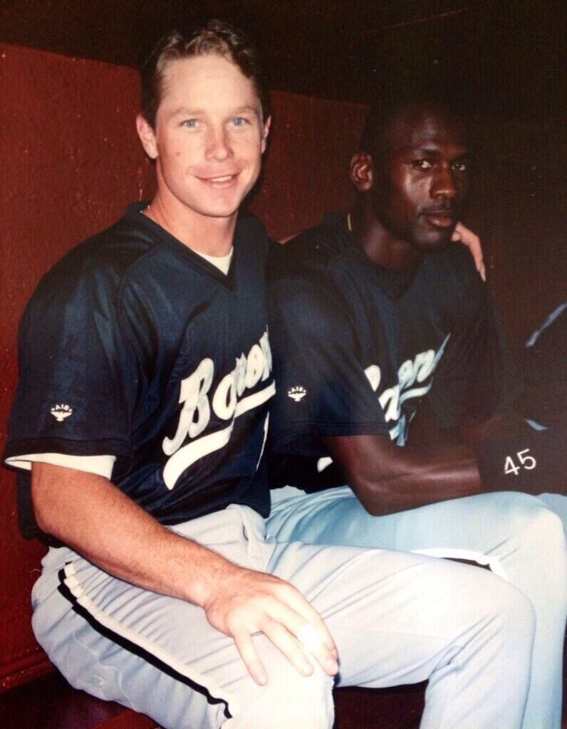 Glenn DiSarcina, left, with Michael Jordan in 1994. (Courtesy Glenn DiSarcina)