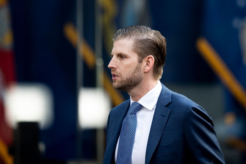 Eric Trump at the 45th President Donald J. Trump's address of the crowd for the opening ceremony of the New York City 100th annual Veterans Day Parade and wreath-laying at the Eternal Light Flag Staff in New York on Nov.  11, 2019. (Ira L. Black—Corbis)