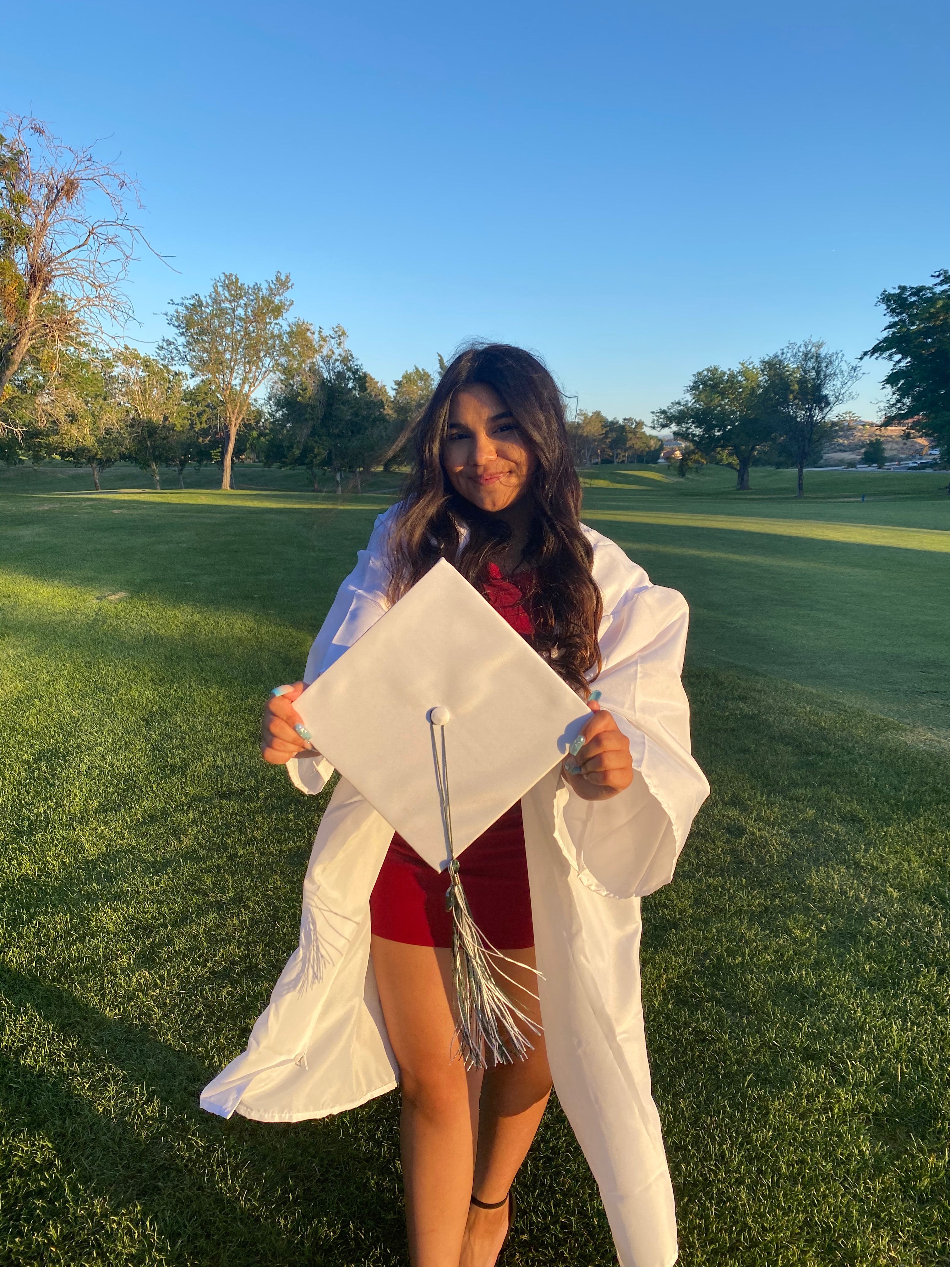 Kasandra Acosta will pick up her diploma via a drive-thru at her high school in Victorville, California. (Courtesy of Katharine Bontuyan)