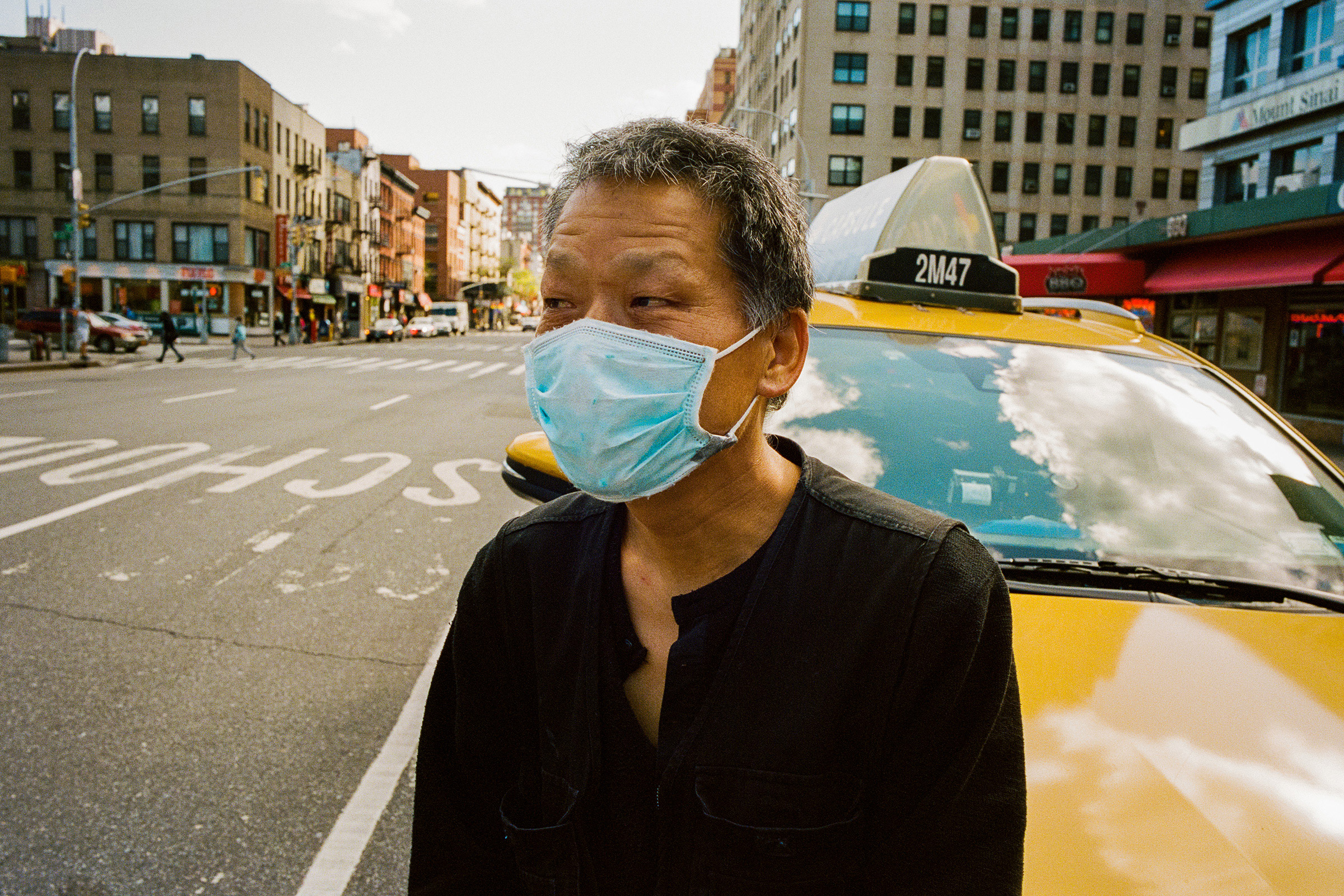 Kim Jaemin, 58, is a taxi driver in Manhattan. Business has plummeted, and so has the civility of the customers who enter his cab. “We face a lot of crazy, racist people,” says the South Korean driver. (Andre D. Wagner for TIME)