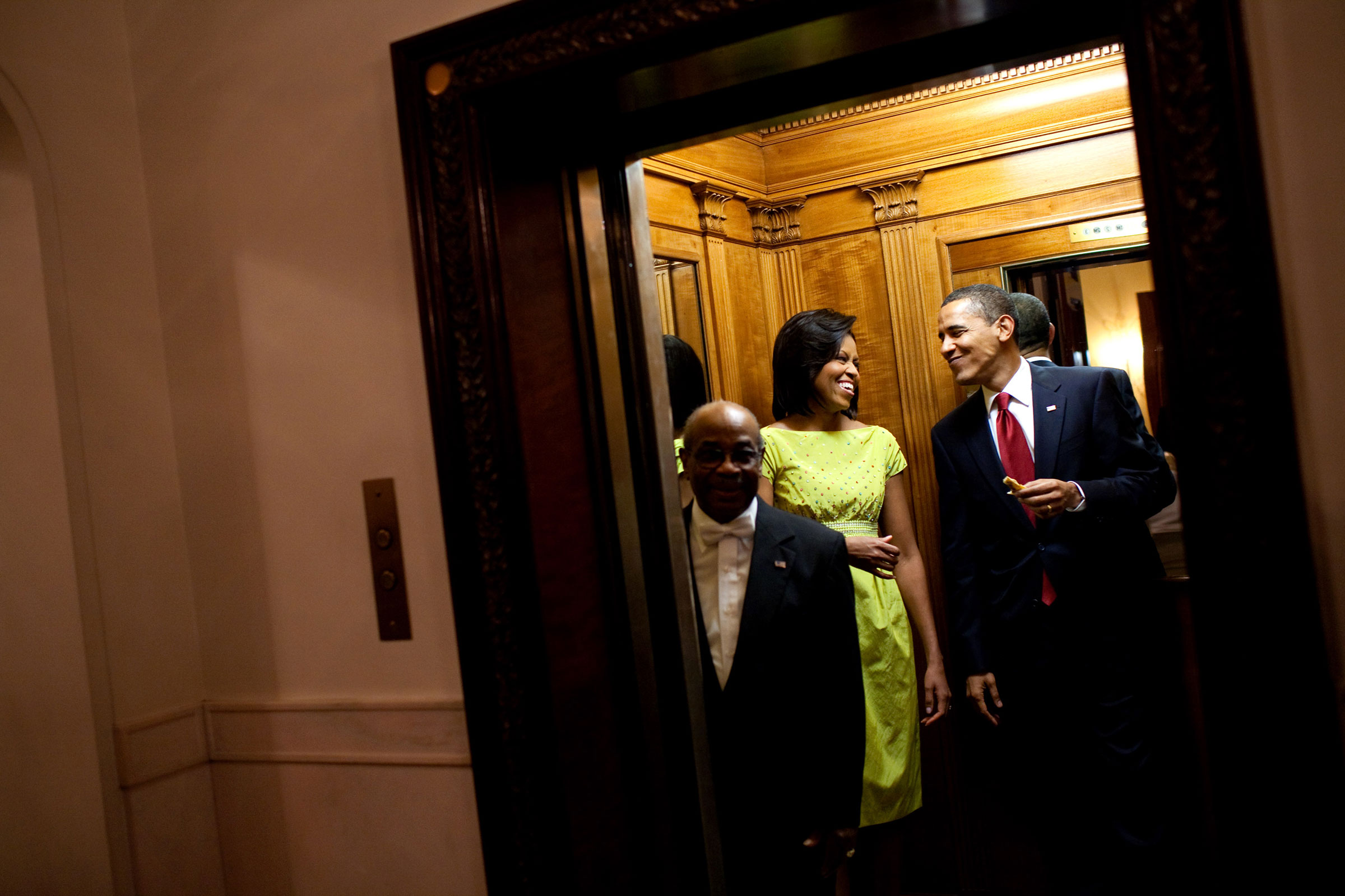Wilson Roosevelt Jerman and the Obamas on on May 4, 2009. (Samantha Appleton—White House/Getty Images)