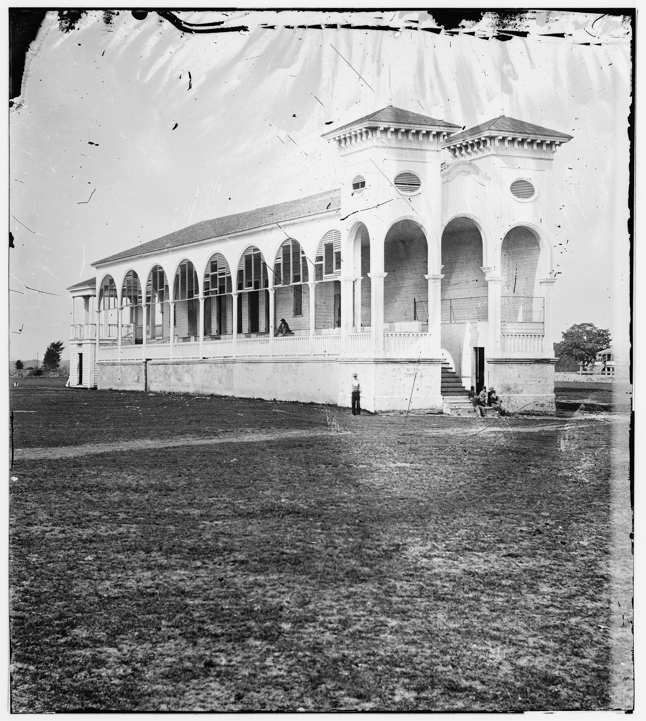 Clubhouse at the race course where Union soldiers were held prisoner. (Civil war photographs, 1861-1865, Library of Congress, Prints and Photographs Division.)