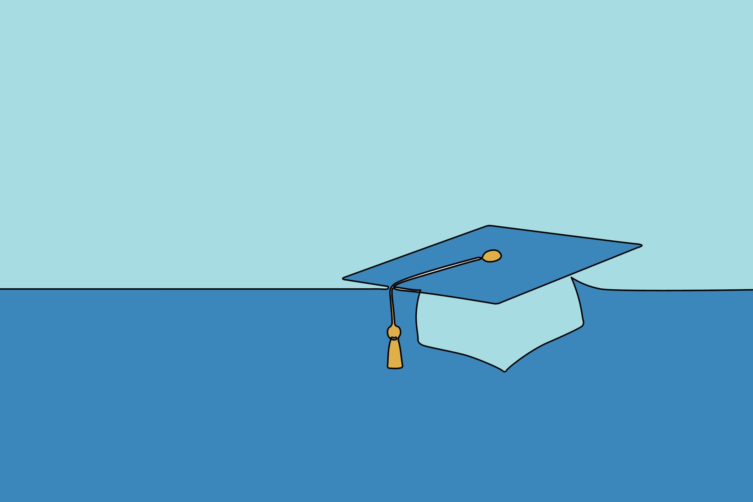 Line drawing of a graduation cap