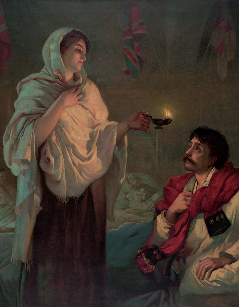 The lady with the lamp (Miss Nightingale at Scutari, 1854)