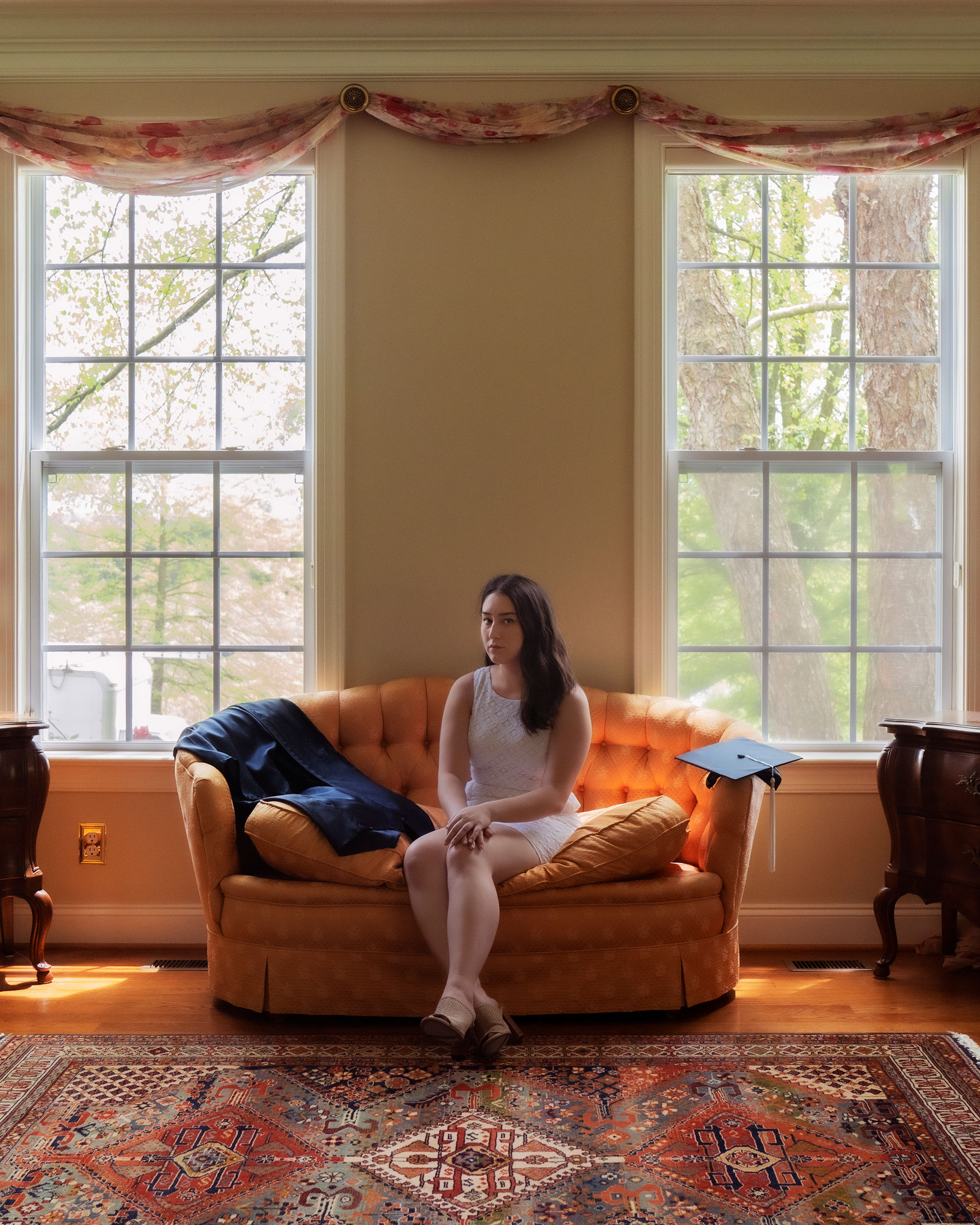 Kathryn Murashige, Drexel University Class of 2020, in the sunroom of her childhood home in Kennett Square, Pa. (Hannah Beier for TIME)