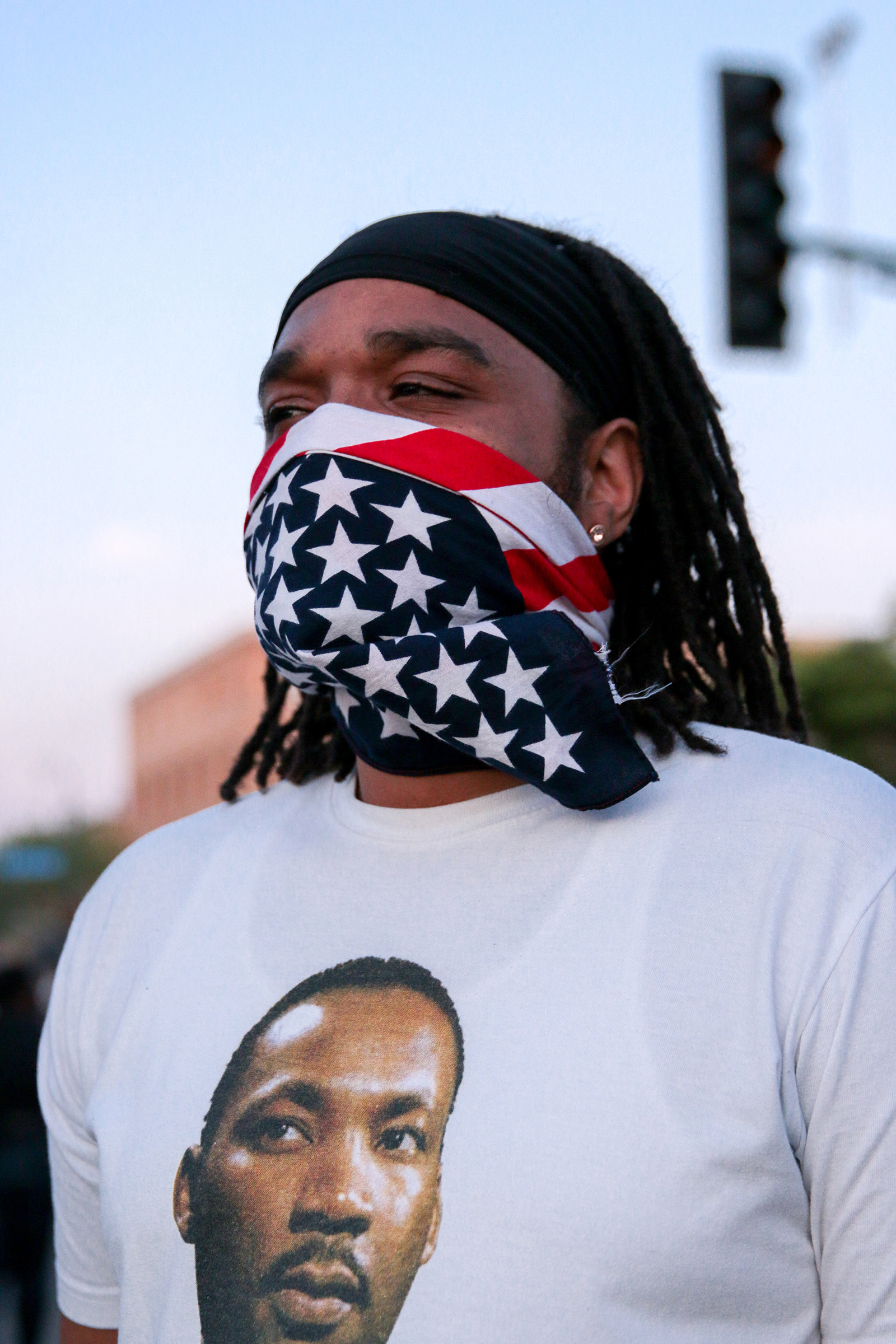 A protester near the 3rd precinct in Minneapolis on May 28. (Patience Zalanga for TIME)