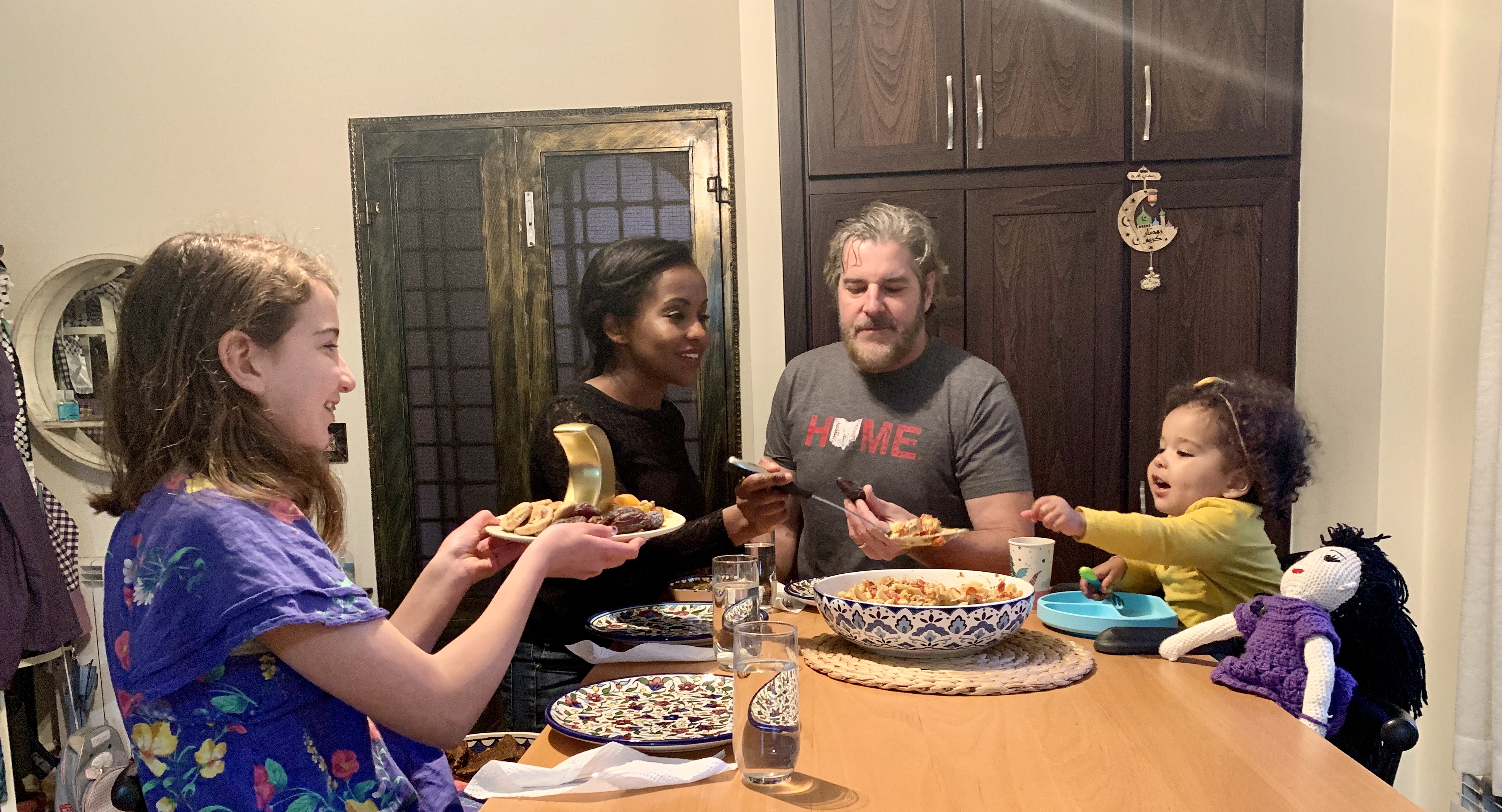Dr. Zeena Salman breaks her fast with her husband and two children during the holy month of Ramadan this year. (Dr. Zeena Salman)