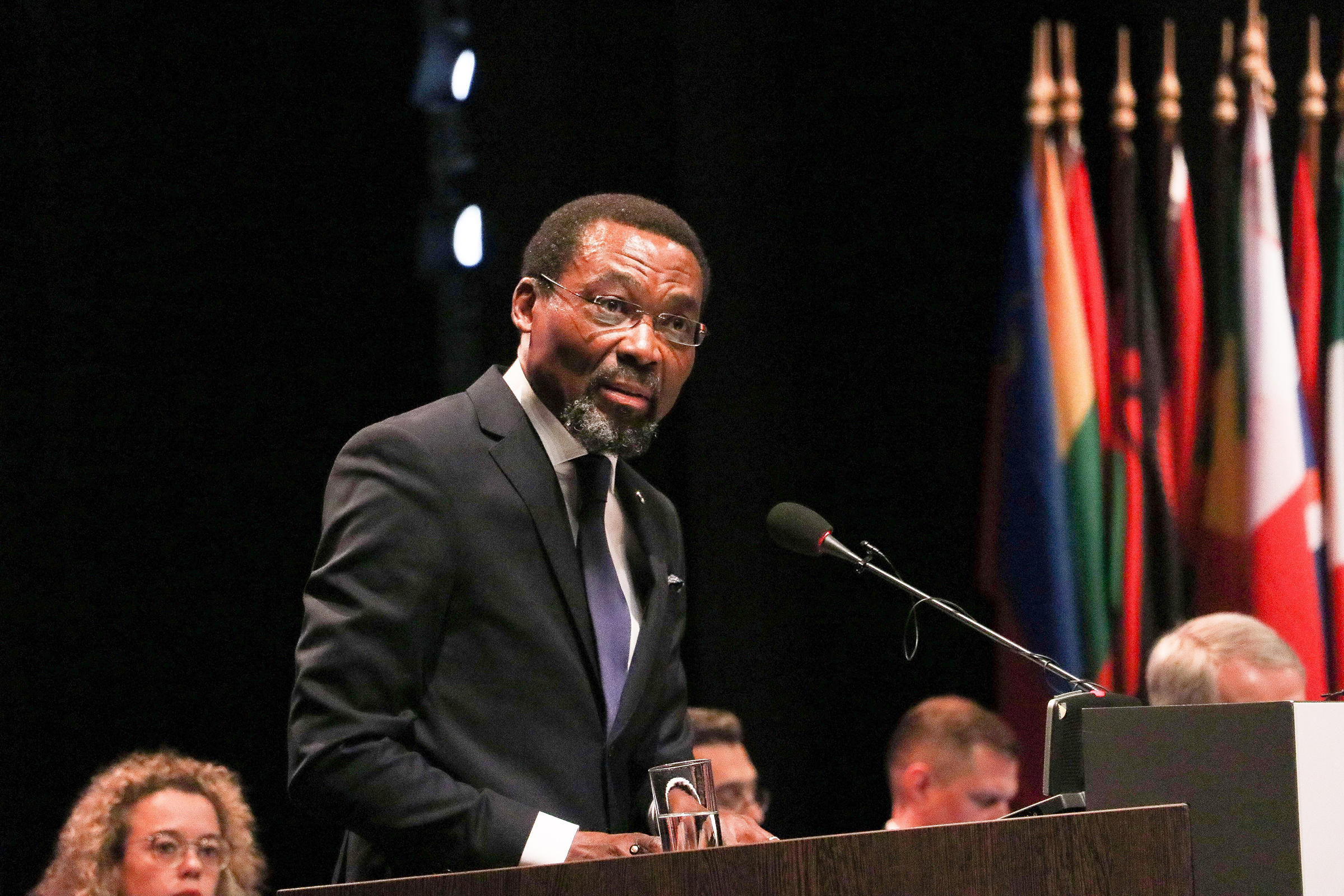 Judge Chile Eboe-Osuji, President of the International Criminal Court makes a speech during the 18th session of the ICCs Assembly of States Parties, in The Hague, Netherlands on Dec. 2, 2019. (Abdullah Asiran—Anadolu Agency via Getty Images)