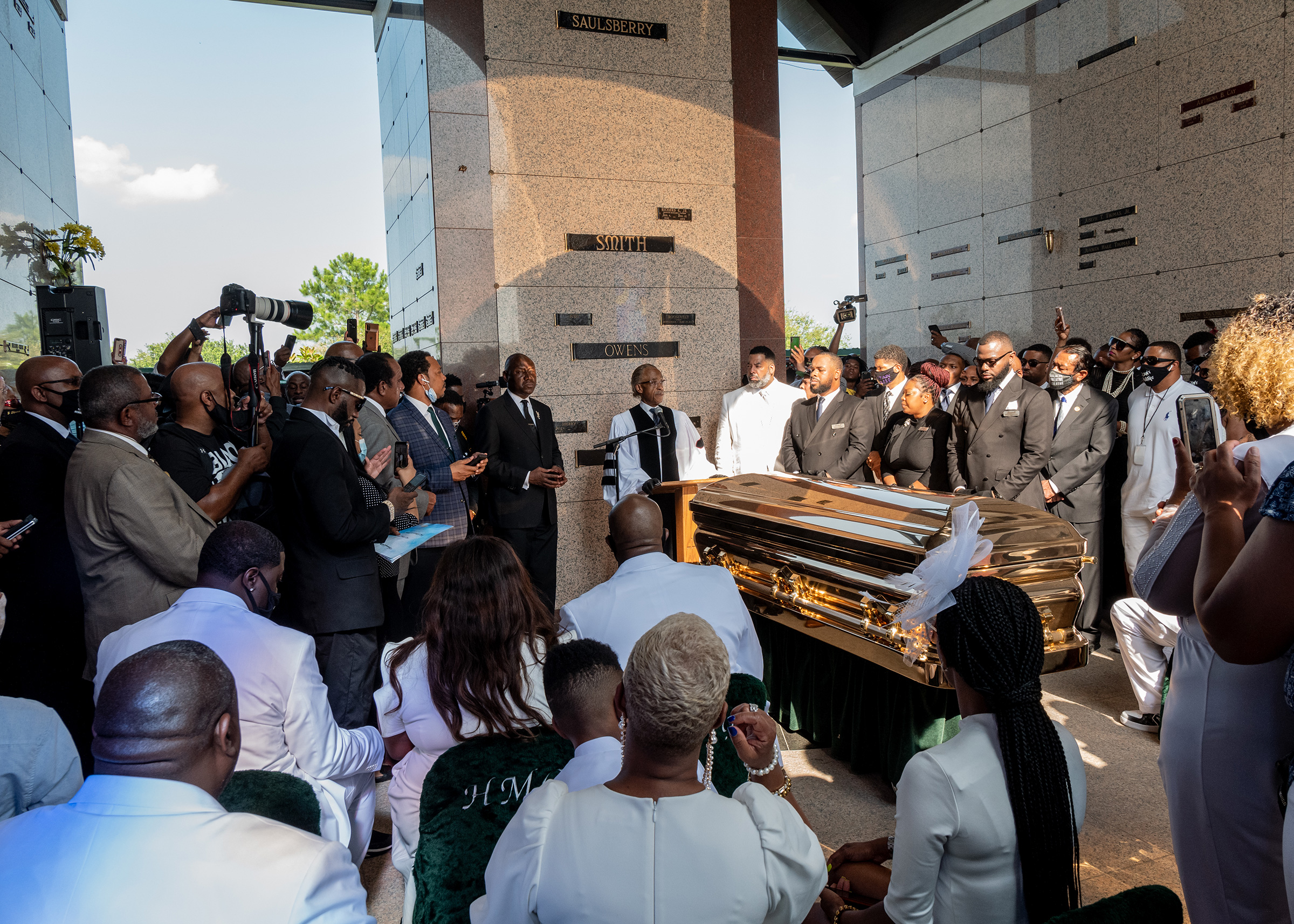 Rev. Al Sharpton, speaks at the private funeral service for George Floyd on June 9.